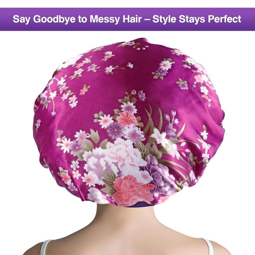 10 Pcs Satin Bonnet for Women Hair Sleep Cap Soft Wide Band Protects All Styles - Picture 7 of 7